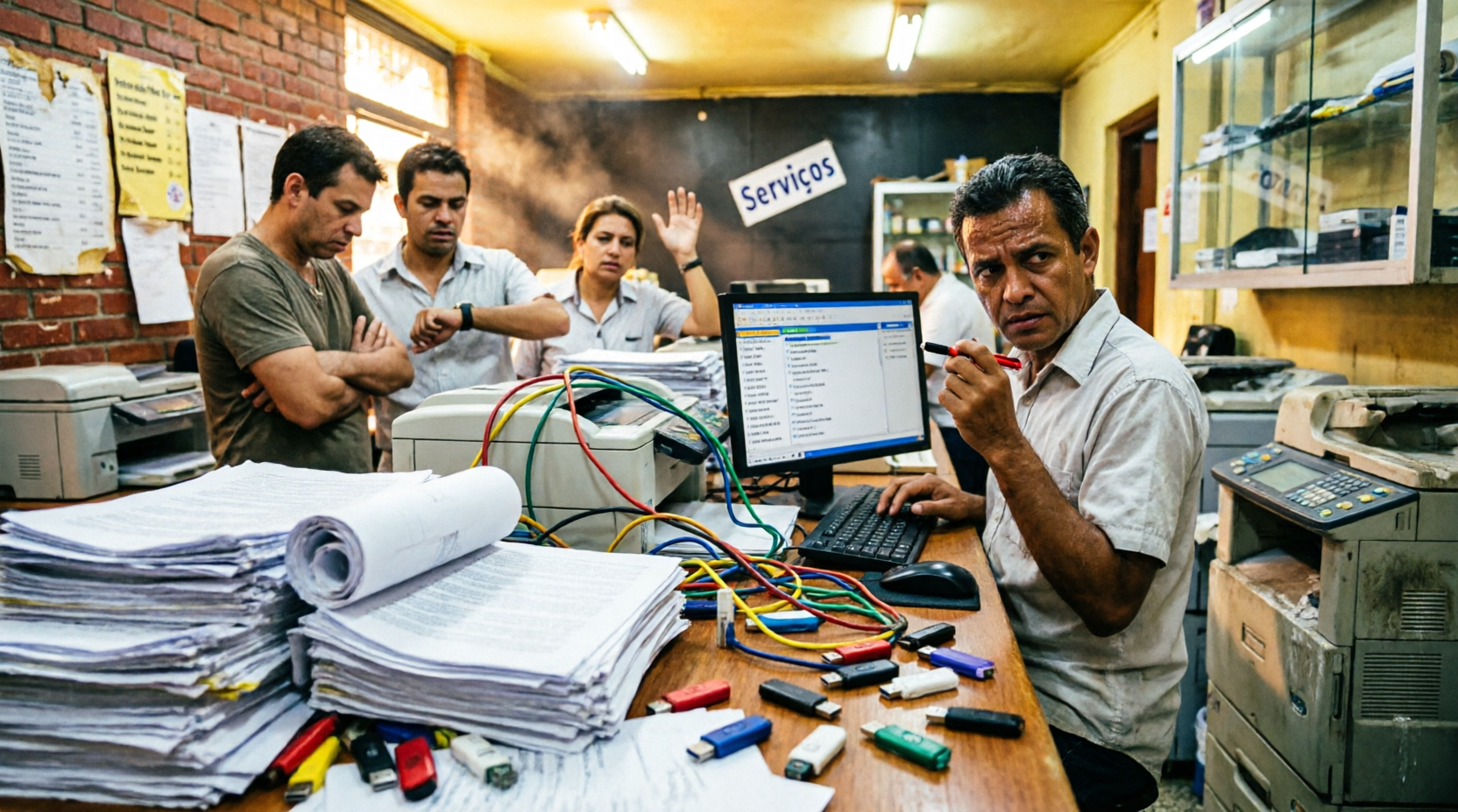 Copiadora bagunçada sem Despachi